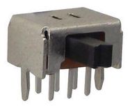 SWITCH, DPDT, 0.1A, 12VDC, PCB, R/A