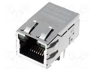 RJ45; socket; PIN: 8; shielded,PoE,with LED; Layout: 8p8c; THT BEL FUSE