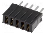 Connector: pin strips; socket; female; PIN: 5; straight; THT; 1.27mm CONNFLY