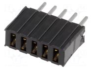 Connector: pin strips; socket; female; PIN: 5; THT; straight; 1.27mm CONNFLY
