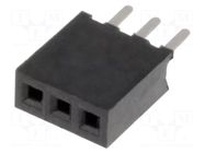 Connector: pin strips; socket; female; PIN: 3; THT; straight; 1A CONNFLY