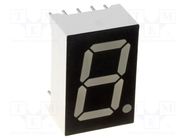 Display: LED; 7-segment; 14.2mm; 0.56"; No.char: 1; yellow; 8mcd OPTO Plus LED