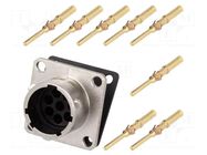 Connector: circular; socket; PIN: 8; male; crimped; RT360; IP67; 13A AMPHENOL