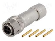 Connector: circular; plug; for cable; PIN: 4; female; crimped; RT360 AMPHENOL