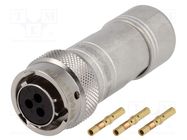 Connector: circular; plug; for cable; PIN: 3; female; crimped; RT360 AMPHENOL