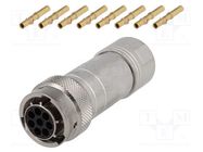 Connector: circular; plug; for cable; PIN: 8; female; crimped; RT360 AMPHENOL