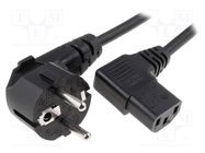 Cable; 3x1mm2; CEE 7/7 (E/F) plug angled,IEC C13 female 90° LIAN DUNG