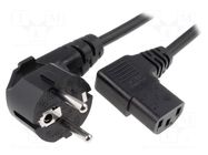 Cable; 3x0.75mm2; PVC; 1.8m; black; 10A; 250V; Type: Uni-Schuko LIAN DUNG