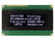 Display: LCD; alphanumeric; VA Negative; 20x4; 98x60x13.6mm; LED RAYSTAR OPTRONICS