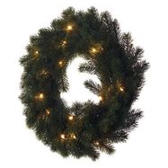 LED Christmas wreath, 40 cm, 2x AA, indoor, warm white, timer, EMOS