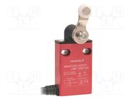 Limit switch; lever R 25mm, plastic roller Ø13,5mm; NO + NC; 5A HIGHLY ELECTRIC