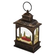 LED decoration – Christmas lantern with car, 21 cm, 3x AA, indoor, warm white, timer, EMOS