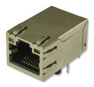 RJ45 CONN, JACK, 8P8C, 1PORT, R/A, THT