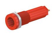 RECEPTACLE, PANEL MOUNT, 4MM, 10A, RED