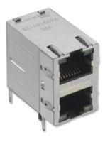 JACK, MODULAR, RJ45, 2PORT, 8P8C