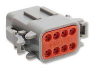 CONNECTOR HOUSING, PLUG, 8 WAY, PLASTIC