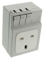 SOCKET, DIN, UK, NO FUSE, FOR ENCLOSURES