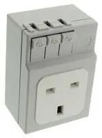 SOCKET, DIN, UK, NO FUSE, FOR ENCLOSURES