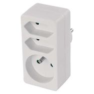 Multiple Socket 2× rectangular + 1× round, white, EMOS