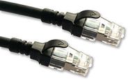 PATCH LEAD, CAT6A, BLACK, 0.5M