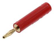 BANANA ADAPTER, 2MM PLUG, 4MM SOCKET, 10A, RED