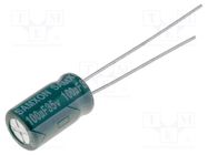 Capacitor: electrolytic; low ESR; THT; 100uF; 35VDC; Ø6.3x11mm SAMXON