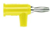 BANANA PLUG, STACKUP, 15A, SCREW, YELLOW