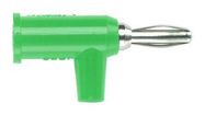 BANANA PLUG, STACKUP, 15A, SCREW, GREEN