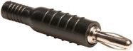 BANANA PLUG, 15A, CRIMP/SOLDER, BLACK