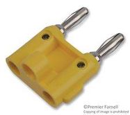 BANANA PLUG, DBL, STACKABLE, 15A, YELLOW