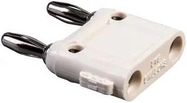 BANANA PLUG, DBL, SHORTING BAR, 15A, WHT