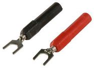 ADAPTOR, SPADE LUG-BANANA JACK, RED/BLK