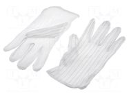 Protective gloves; ESD; L; polyester fabric; <1GΩ 