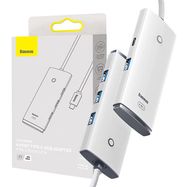 Baseus Lite Series Hub 4in1 USB-C to 4x USB 3.0 + USB-C, 25cm (White), Baseus