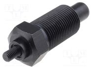 Indexing plungers; Thread: M20; Plating: black finish; 12mm ELESA+GANTER