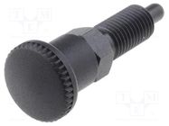 Indexing plungers; Thread: M8; Plating: black finish; 4mm; Pitch: 1 ELESA+GANTER