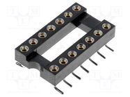 Socket: integrated circuits; DIP14; Pitch: 2.54mm; precision; SMT 