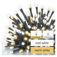 LED Christmas chain, flashing, 8 m, outdoor and indoor, warm/cool white, timer, EMOS