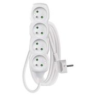 Extension Cord 3 m / 4 sockets / white / PVC / 1 mm2, EMOS