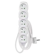 Extension Cord 1.5 m / 5 sockets / white / PVC / 1 mm2, EMOS