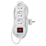 Extension Cord 5 m / 3 sockets / switch / white / PVC / 1 mm2, EMOS