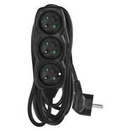 Extension Cord 5 m / 3 sockets / black / PVC / 1.5 mm2, EMOS