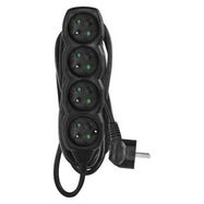 Extension Cord 5 m / 4 sockets / black / PVC / 1.5 mm2, EMOS