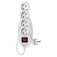 Extension Cord 1.5 m / 4 sockets / switch / white / PVC / 1.5 mm2, EMOS