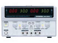 Power supply: laboratory; linear,multi-channel; 0÷30VDC; 0÷3A GW INSTEK