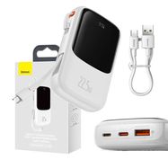 Powerbank Baseus Qpow Pro with USB-C cable, USB-C, USB, 10000mAh, 22.5W (white), Baseus