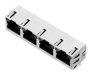 CONN, RJ45 JACK, SHLD, 4PORT, 8P8C, CAT5