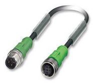 SENSOR CABLE, 4POS, M12 PLUG-SKT, 1.5M