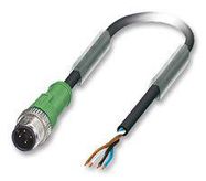 SENSOR CABLE, 4POS, M12 PLUG, 5M