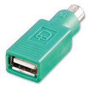 MOUSE ADAPTOR, PS/2 PLUG-USB A JACK, GRN